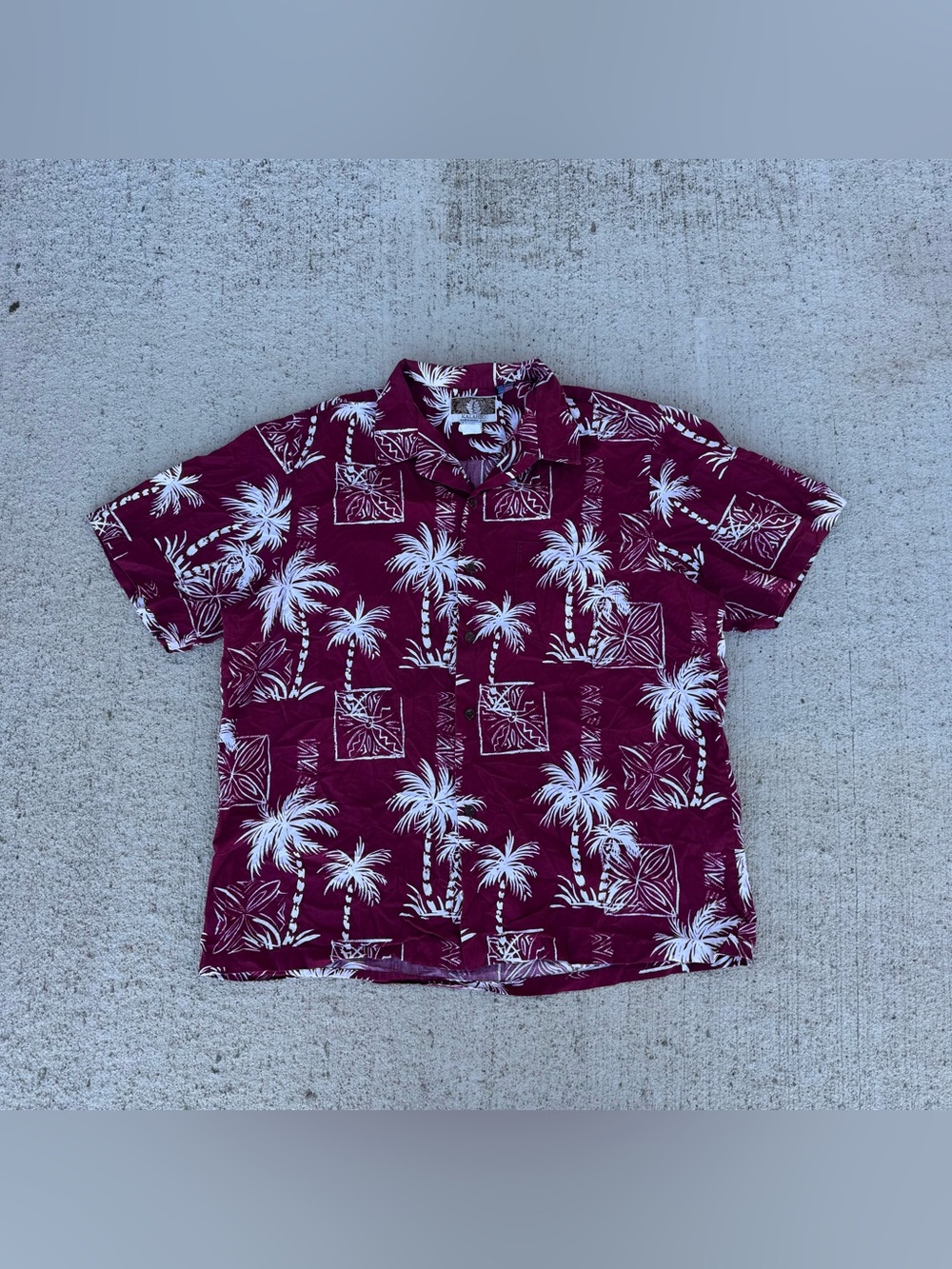 Vintage Kalaheo Hawaiian Short Sleeve Shirt Made in Hawaii Floral Palm Tree XL